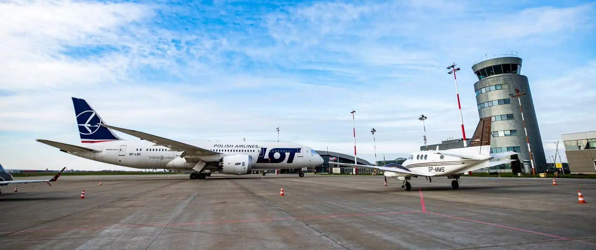 Aircraft parked at airport for flight booking